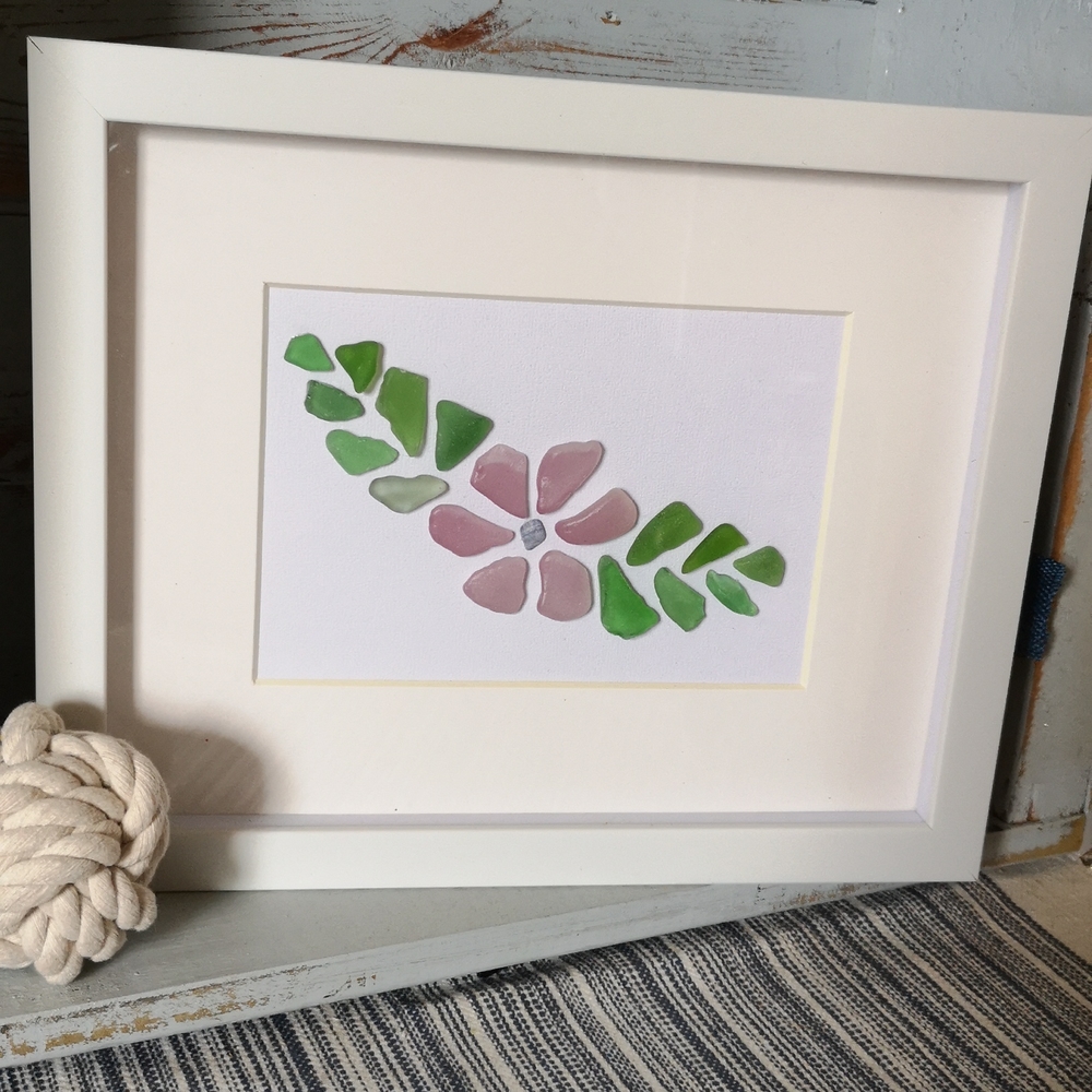 "Garden bough" beach glass art